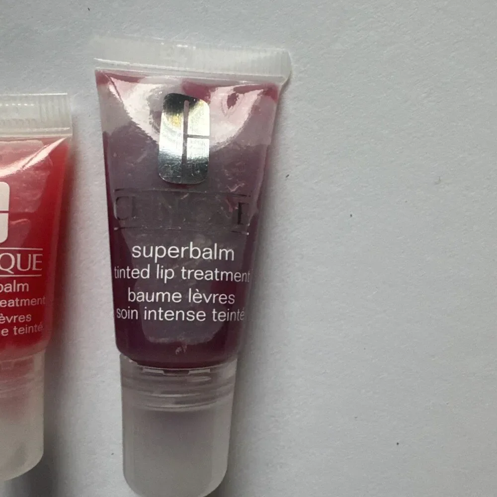 Clinique Superbalm Tinted Lip Treatment Plum 14 Raspberry 02 Lot 2 Discontinued